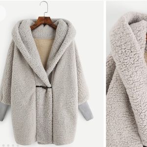 Romwe fluffy fur coat